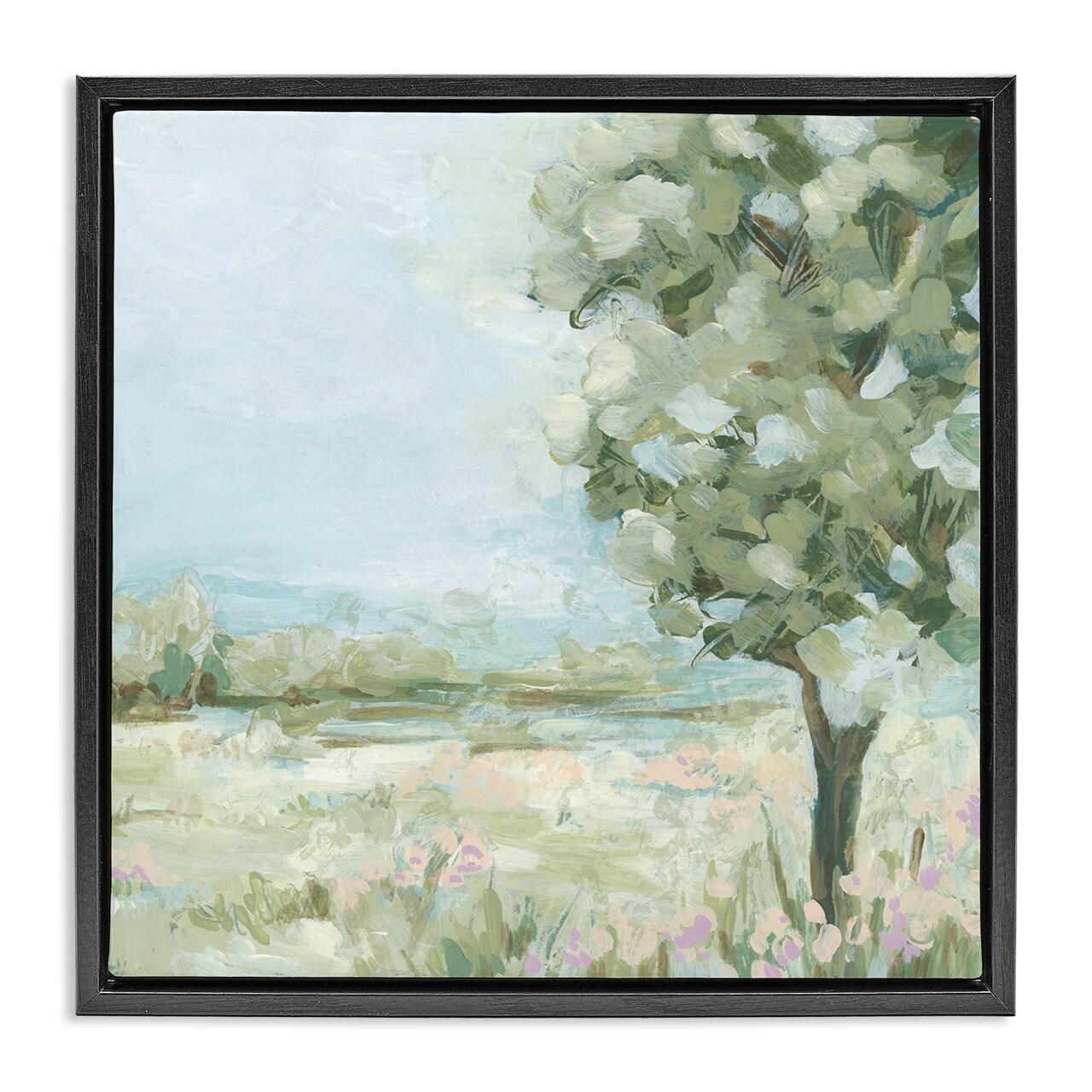 Stupell Industries Lone Tree by Field Framed Floater Canvas Wall Art Design by June Erica Vess